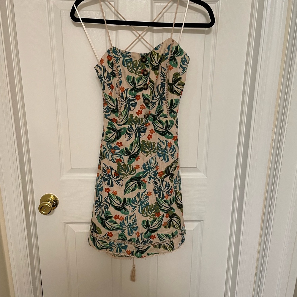Lost + Wander Leafy Print Mini Dress